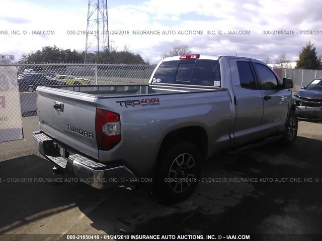 5TFUY5F13EX341396 - 2014 TOYOTA TUNDRA DOUBLE CAB SR/SR5 SILVER photo 4