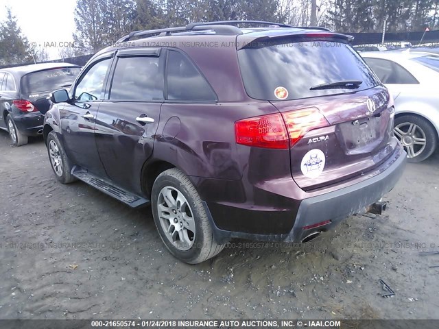 2HNYD28327H544002 - 2007 ACURA MDX TECHNOLOGY MAROON photo 3