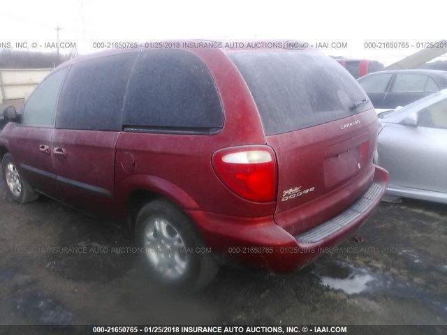 1D4GP45R64B508608 - 2004 DODGE CARAVAN SXT RED photo 3