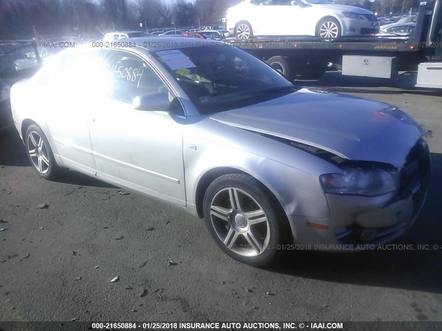 WAUAF78E27A124185 - 2007 AUDI A4 2/TURBO SILVER photo 1