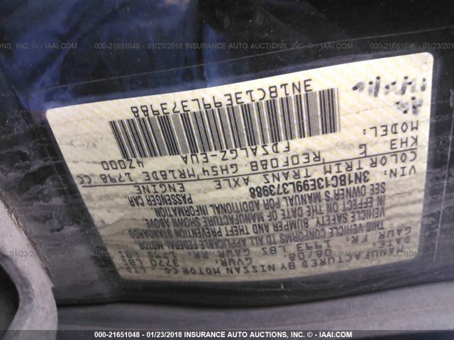 3N1BC13E99L373988 - 2009 NISSAN VERSA S/SL BLACK photo 9