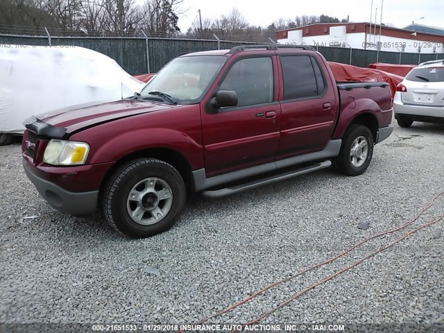 1FMZU67E53UA40373 - 2003 FORD EXPLORER SPORT TR  RED photo 2