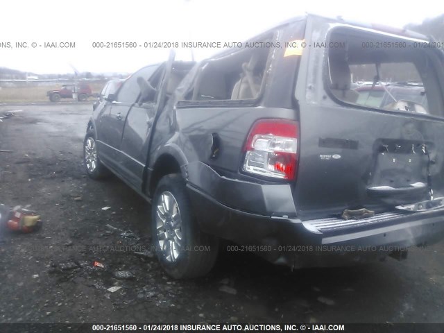 1FMJK2A58EEF00451 - 2014 FORD EXPEDITION EL LIMITED GRAY photo 3
