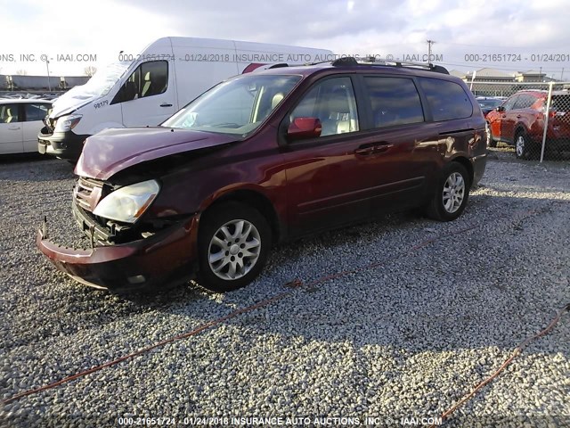 KNDMB233486194795 - 2008 KIA SEDONA EX/LX RED photo 2