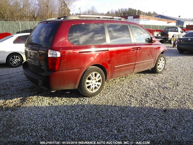 KNDMB233486194795 - 2008 KIA SEDONA EX/LX RED photo 4