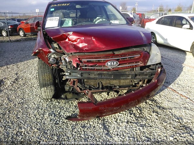 KNDMB233486194795 - 2008 KIA SEDONA EX/LX RED photo 6