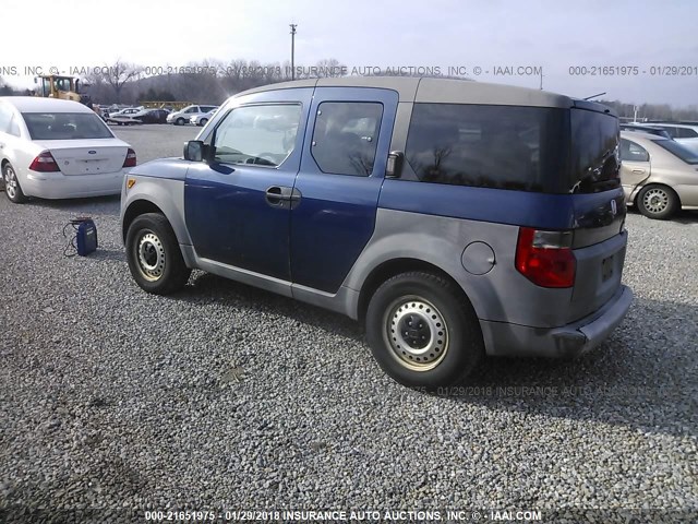 5J6YH182X3L014590 - 2003 HONDA ELEMENT DX BLUE photo 3