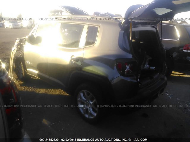 ZACCJBBB5HPE55839 - 2017 JEEP RENEGADE LATITUDE GRAY photo 3