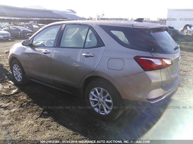 2GNAXHEV8J6169525 - 2018 CHEVROLET EQUINOX LS BROWN photo 3