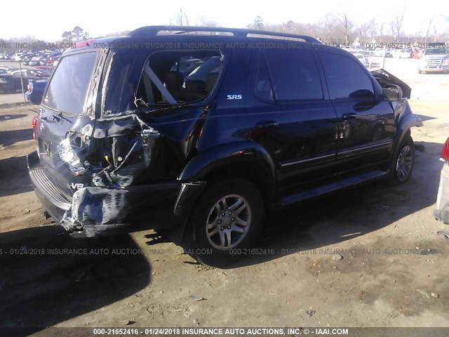 5TDZT34A75S256563 - 2005 TOYOTA SEQUOIA SR5 BLACK photo 4