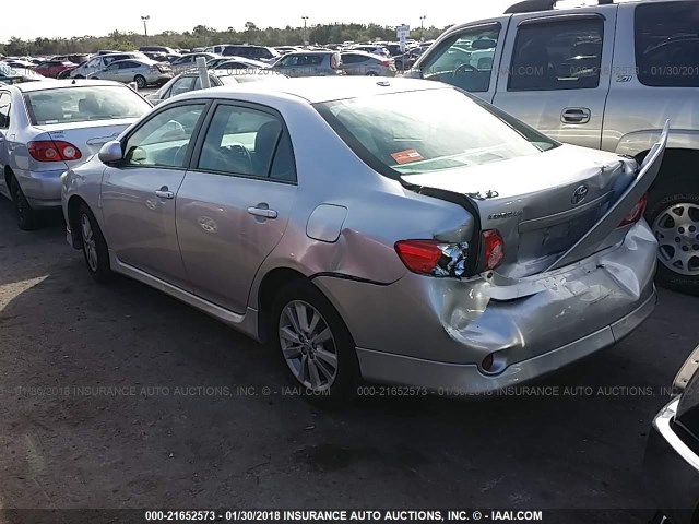 2T1BU4EE5AC535194 - 2010 TOYOTA COROLLA S/LE/XLE SILVER photo 3