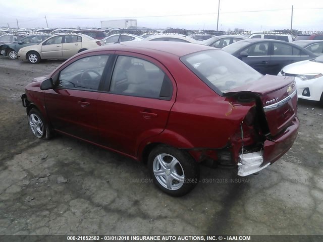 KL1TD56E39B629696 - 2009 CHEVROLET AVEO LS/LT RED photo 3