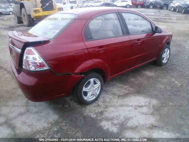 KL1TD56E39B629696 - 2009 CHEVROLET AVEO LS/LT 红色 照片 4