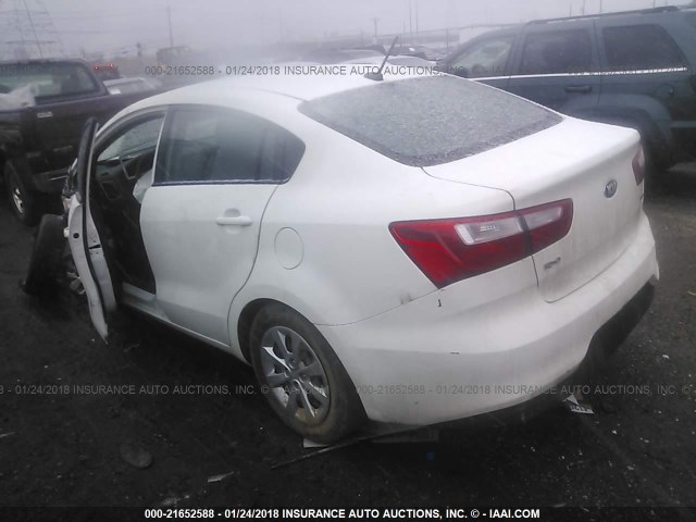 KNADM4A33G6557754 - 2016 KIA RIO LX WHITE photo 3