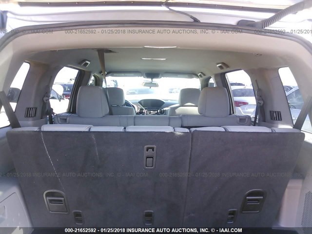 5FNYF3H26DB014503 - 2013 HONDA PILOT LX SILVER photo 8