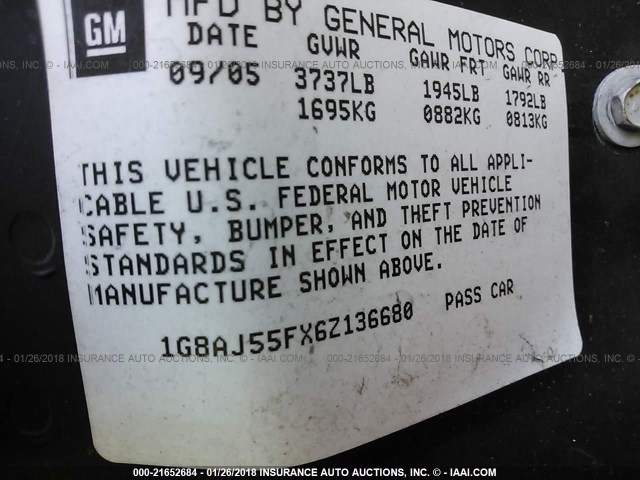 1G8AJ55FX6Z136680 - 2006 SATURN ION LEVEL 2 Gümüş foto 9