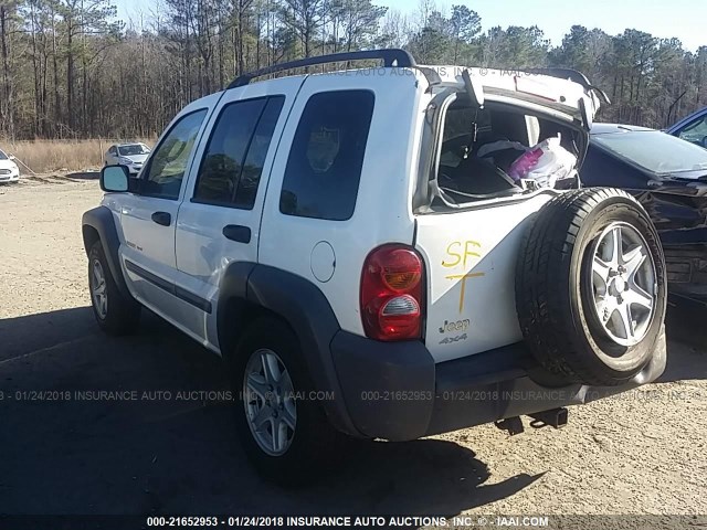 1J8GL48K23W612374 - 2003 JEEP LIBERTY SPORT/FREEDOM თეთრი ფოტო 3