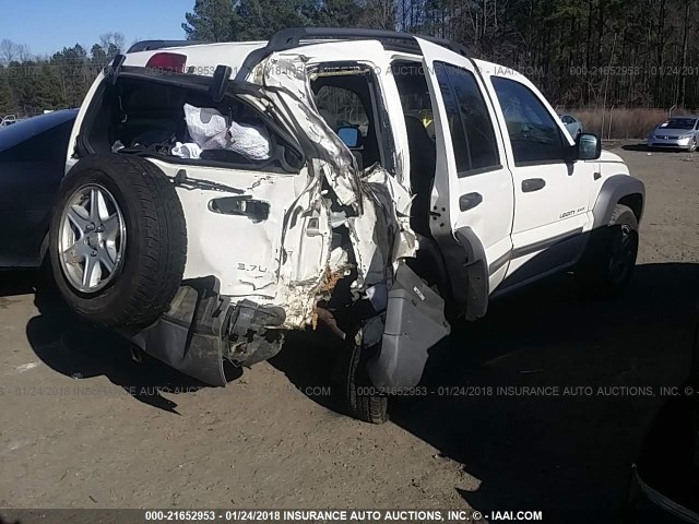 1J8GL48K23W612374 - 2003 JEEP LIBERTY SPORT/FREEDOM თეთრი ფოტო 4