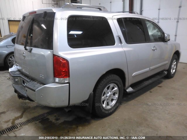 5N1AA08B04N703724 - 2004 NISSAN ARMADA SE/LE SILVER photo 4