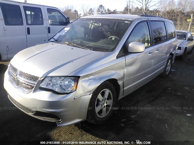 2C4RDGCG4CR377812 - 2012 DODGE GRAND CARAVAN SXT GRAY photo 2