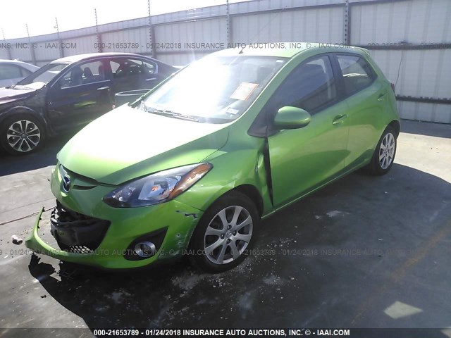 JM1DE1HY7B0129293 - 2011 MAZDA MAZDA2 GREEN photo 2