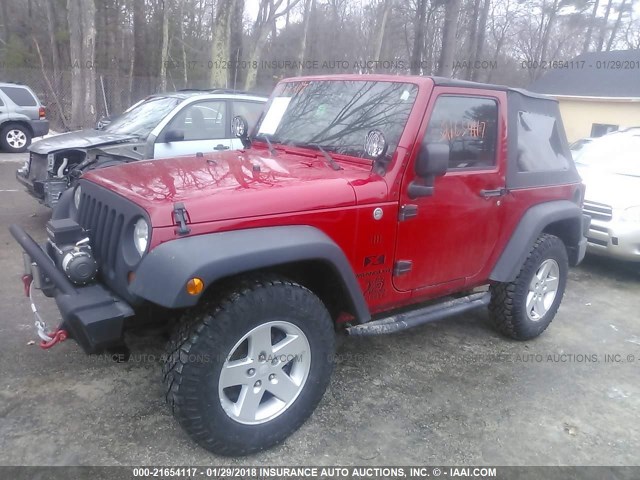 1J4FA24177L189996 - 2007 JEEP WRANGLER X RED photo 2