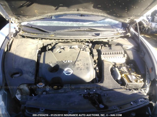 1N4AA51E99C843799 - 2009 NISSAN MAXIMA S/SV SILVER photo 10