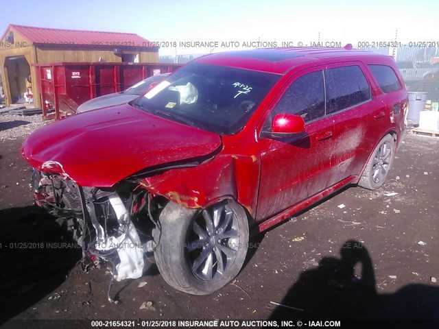 1C4RDJAG9FC907852 - 2015 DODGE DURANGO SXT RED photo 2