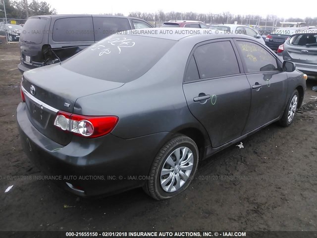 2T1BU4EE2CC832488 - 2012 TOYOTA COROLLA S/LE GRAY photo 4