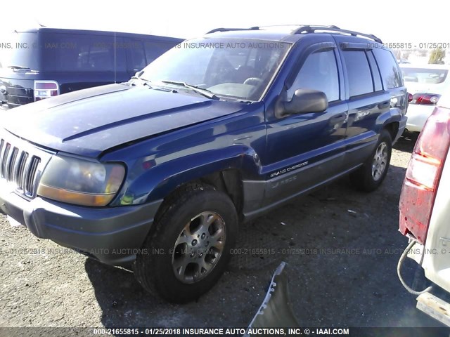 1J4GX48S01C679964 - 2001 JEEP GRAND CHEROKEE LAREDO BLUE photo 2