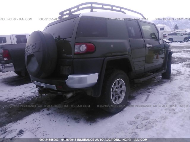 JTEBU4BF4CK138618 - 2012 TOYOTA FJ CRUISER GREEN photo 4