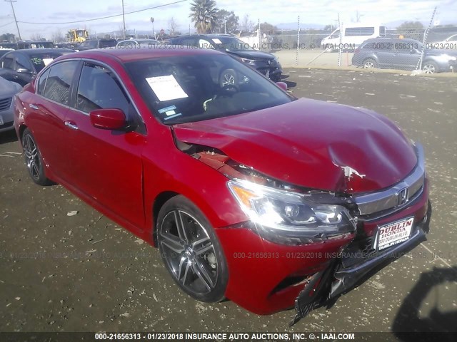 1HGCR2F65HA117297 - 2017 HONDA ACCORD SPORT RED photo 1