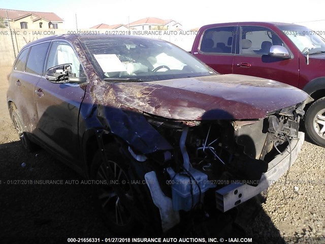 5TDZZRFH2HS200854 - 2017 TOYOTA HIGHLANDER LE/LE PLUS BURGUNDY photo 1