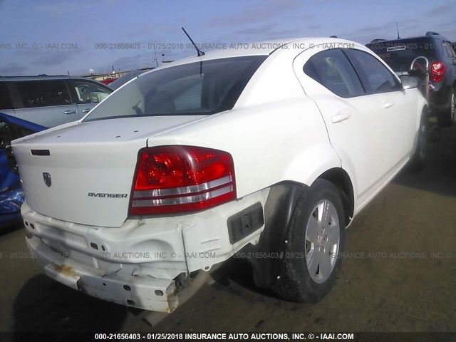 1B3CC4FB0AN126434 - 2010 DODGE AVENGER SXT WHITE photo 4