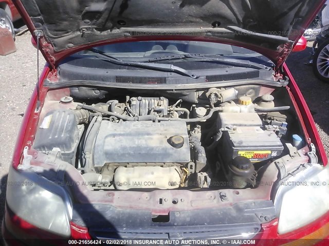 KL1TD66606B669521 - 2006 CHEVROLET AVEO LS RED photo 10