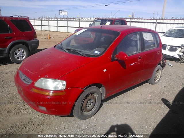 KL1TD66606B669521 - 2006 CHEVROLET AVEO LS RED photo 2