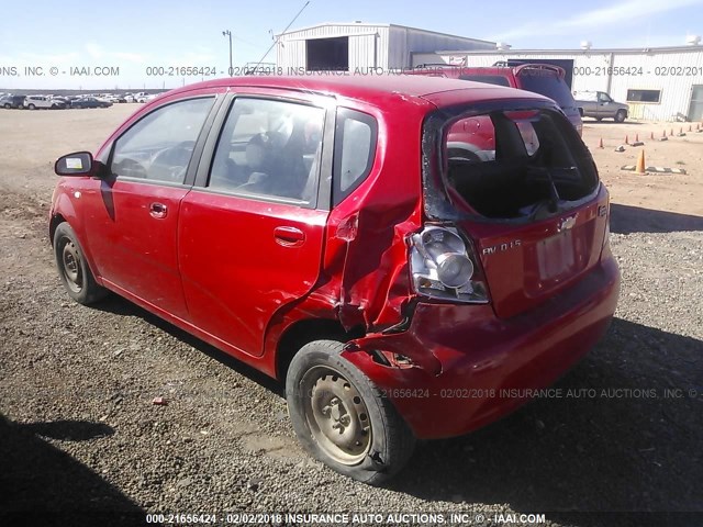 KL1TD66606B669521 - 2006 CHEVROLET AVEO LS RED photo 3