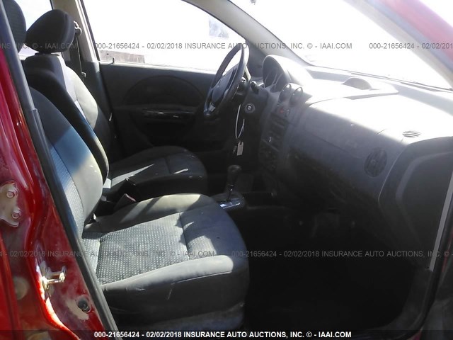 KL1TD66606B669521 - 2006 CHEVROLET AVEO LS RED photo 5