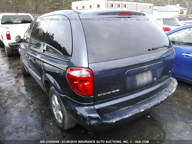 1D4GP45R97B161893 - 2007 DODGE CARAVAN SXT Dark Blue photo 3