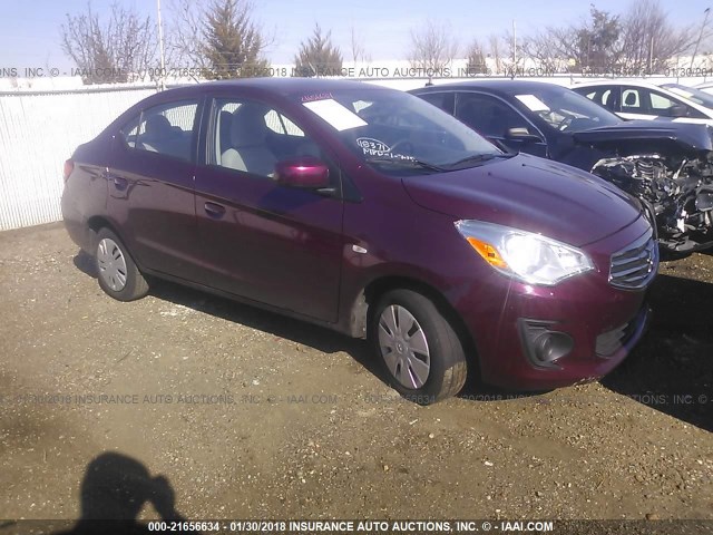 ML32F3FJ4HHF08788 - 2017 MITSUBISHI MIRAGE G4 ES Tünd qırmızı foto 1