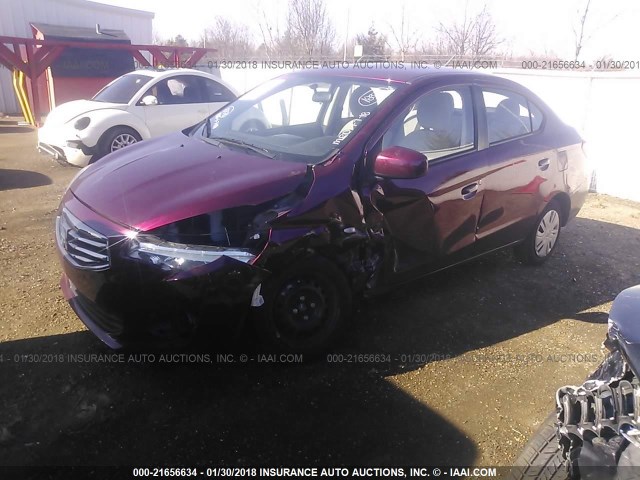 ML32F3FJ4HHF08788 - 2017 MITSUBISHI MIRAGE G4 ES Tünd qırmızı foto 2