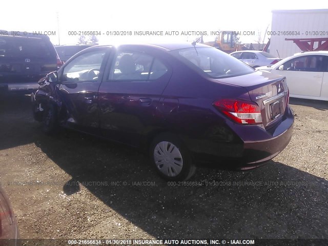 ML32F3FJ4HHF08788 - 2017 MITSUBISHI MIRAGE G4 ES Tünd qırmızı foto 3