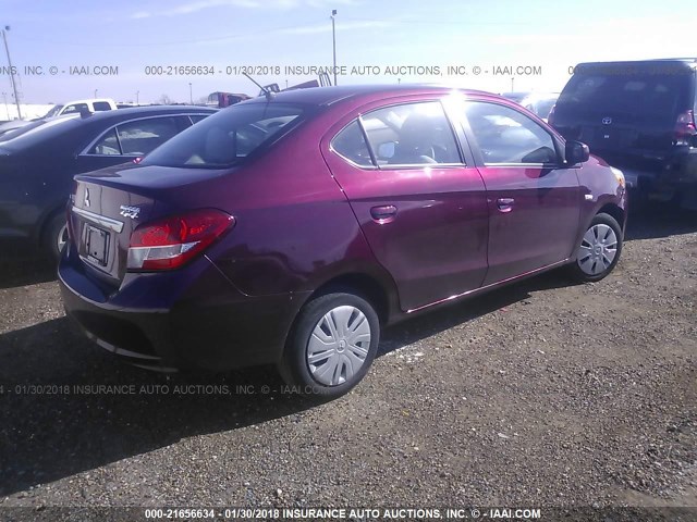 ML32F3FJ4HHF08788 - 2017 MITSUBISHI MIRAGE G4 ES Tünd qırmızı foto 4