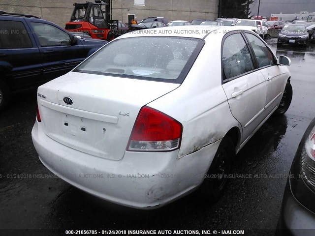 KNAFE221995609629 - 2009 KIA SPECTRA EX/LX/SX WHITE photo 4