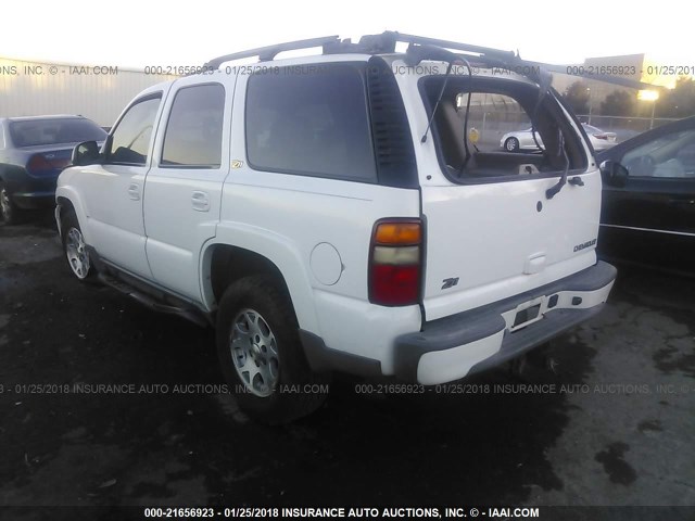 1GNEK13Z73R168693 - 2003 CHEVROLET TAHOE K1500 WHITE photo 3