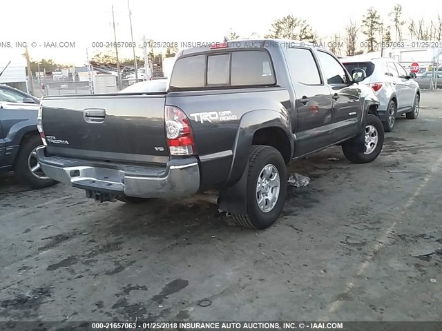 3TMLU4EN8FM165491 - 2015 TOYOTA TACOMA DOUBLE CAB/TRD RPO GRAY photo 4