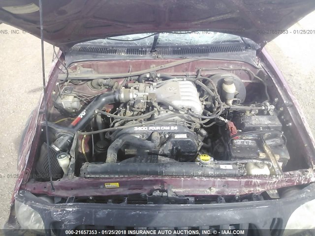 5TEHN72N64Z464437 - 2004 TOYOTA TACOMA DOUBLE CAB 红色 照片 10