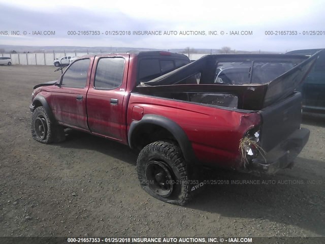 5TEHN72N64Z464437 - 2004 TOYOTA TACOMA DOUBLE CAB RED photo 3