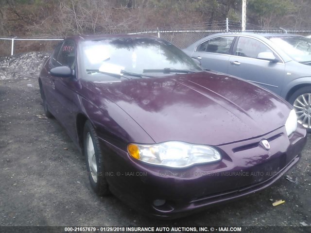 2G1WX12K439322248 - 2003 CHEVROLET MONTE CARLO SS MAROON photo 1