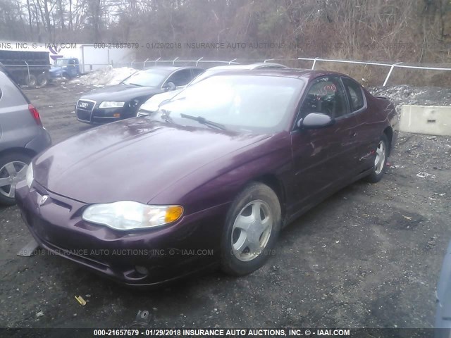 2G1WX12K439322248 - 2003 CHEVROLET MONTE CARLO SS მუქწითელი ფოტო 2